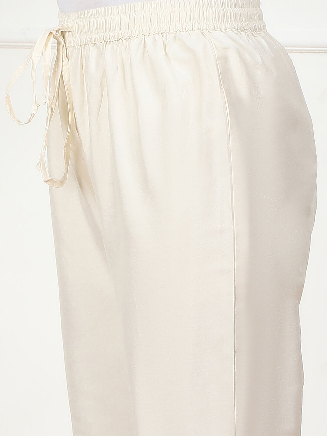 Dark Red Poly Viscose Slim Yarndyed Pants image number 1