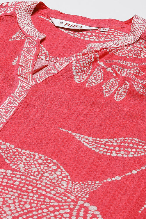 Pink LIVA Straight Printed 2 Piece Set image number 2