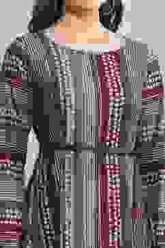 Indigo Blue Acrylic Printed Dress image number 1