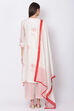 Off White Cotton Silk Straight Kurta Palazzo Suit Set image number 5