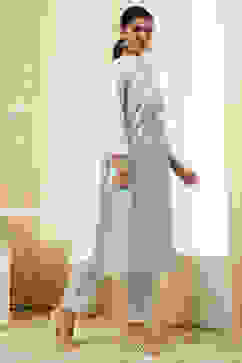 Aqua Cotton Printed Straight Suit Set image number 5