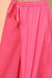 White and Pink Floral Printed Flared Festive Suit Set image number 4