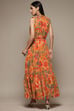 Coral Cotton Blend Tiered Dress image number 2