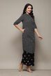 Grey Cambric Narrow Kurta Pant Suit Set image number 4