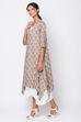 Grey Cotton Fusion Wear Dress image number 3