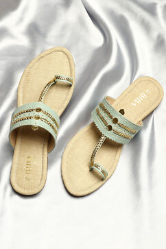 Mint Green Kohlapuri Sandal image number 1