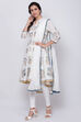 White Cotton Anarkali Kurta Legging Suit Set image number 3