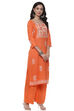 Peach Cotton Blend Unstitched Suit Set image number 7