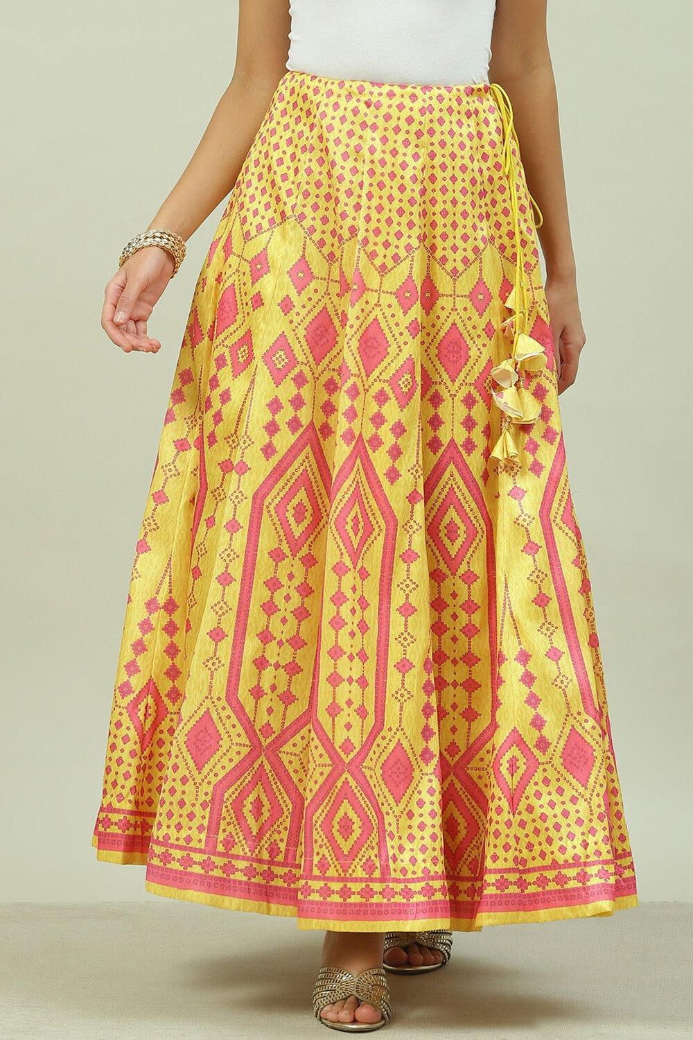 Yellow Art Silk Skirt