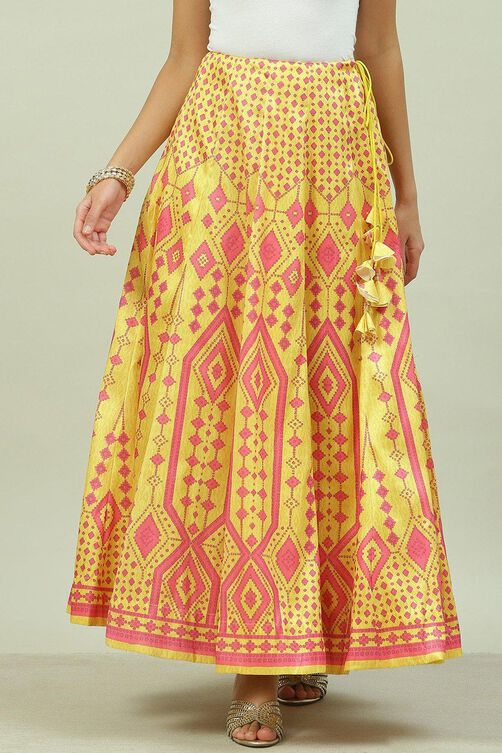 Yellow Art Silk Skirt image number 0