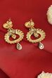 Red Brass Gold Plated Stone Studded Drop Earrings image number 2