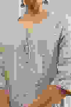 Natural White Chanderi Embroidered Straight Suit Set image number 1