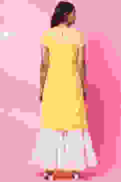 Yellow Cotton Sharara Kurta Sharara Suit Set image number 8