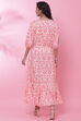 Pink Rayon Tiered Fusion Dress image number 4