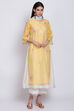 Pink Poly Cotton Flared Yarndyed Kurta image number 4