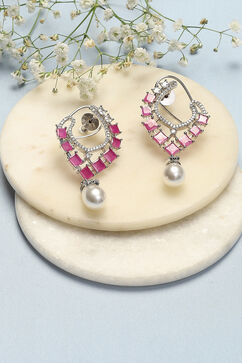 Pink Brass Earrings image number 0
