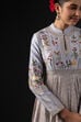 Rohit Bal Blue Cotton Silk Anarkali Embroidered Suit Set