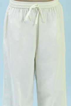 Cream Cotton Gathered Suit Set image number 2