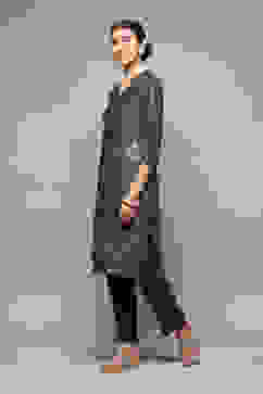 Grey Rayon Flared 2 Piece Set image number 3