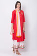 Charcoal Cotton A-Line Kurta Palazzo Suit Set image number 3