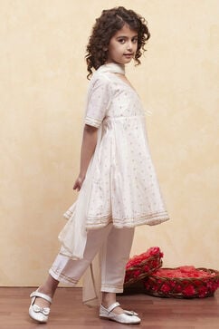White Polyester Anarkali Suit Set image number 5