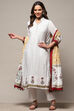 Maroon White Muslin Unstitched Suit set image number 1