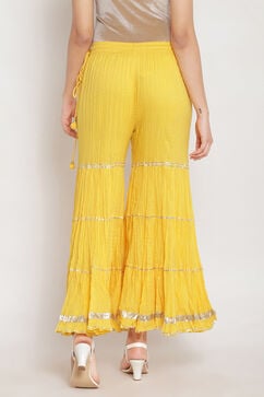 Yellow Cotton Sharara Pants image number 5