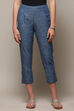 Blue Cotton Narrow Pants image number 5