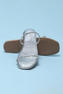 Silver Embellished Slip-Ons image number 3