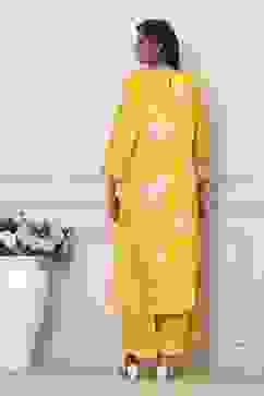 Yellow Floral Printed Straight Suit Set image number 4