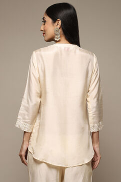 Beige Cotton Blend Kurti image number 2