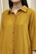Ochre Yellow Dyed High-Low Shirt image number 1