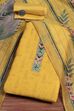 Yellow Chanderi Blend Printed Embroidered Unstitched Suit Set image number 0