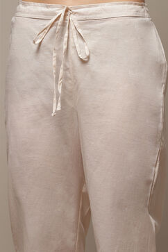 Pink Cotton Straight Kurta Pants Suit Set image number 6