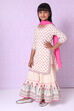 Cream Cotton Sharara Kurta Sharara Suit Set image number 4