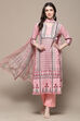 Pink Cotton Blend Digital Print Unstitched Suit Set image number 1