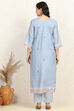 Sky Blue Linen Blend Unstitched Suit Set image number 5