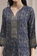 Blue Printed Straight Kurta image number 1