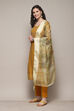Mustard Chanderi Printed Unstitched Suit Set image number 6