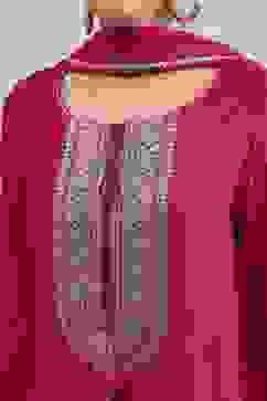 Fuchsia Solid Straight Suit Set image number 1