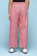 Peach Cotton Solid Pants image number 4