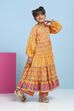 Orange Cotton Printed Tiered Suit Set image number 5