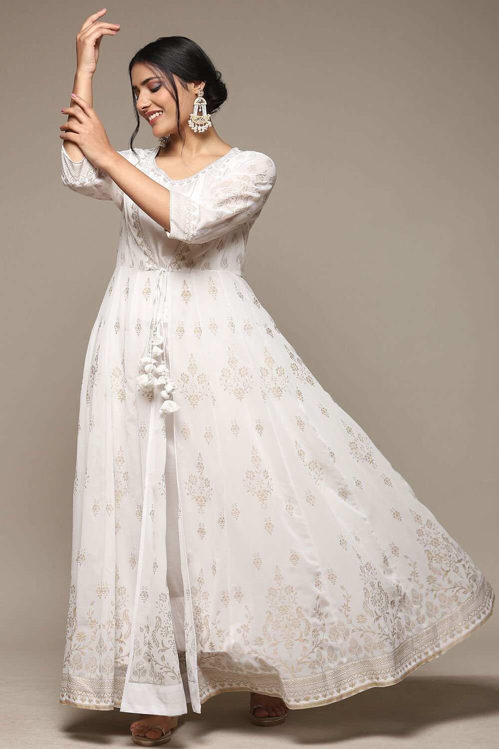 Biba white hotsell anarkali suit