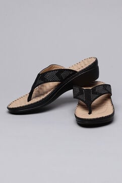 Black Synthetic Suede Sandals image number 0