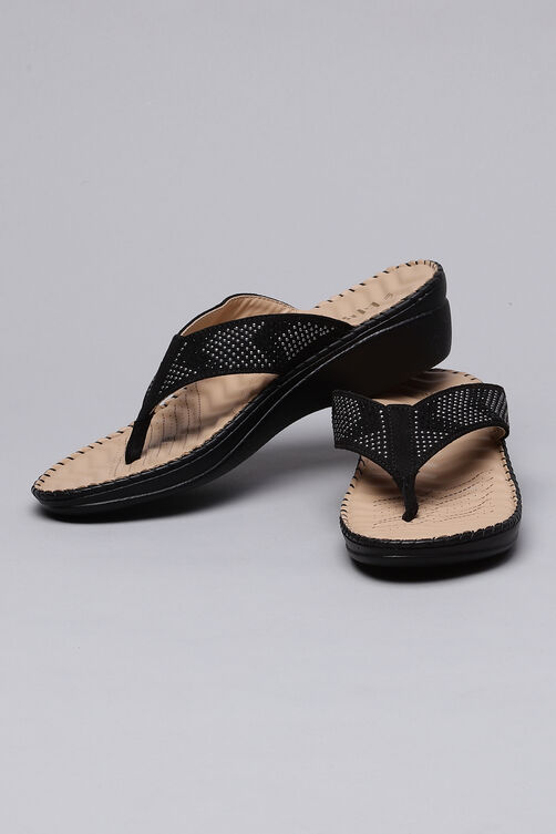Black Synthetic Suede Sandals image number 0