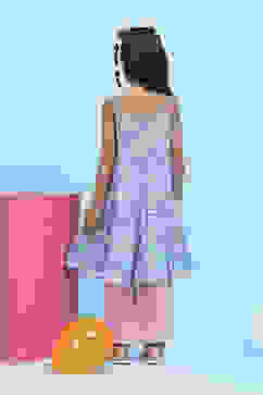 Pink Cotton Printed Tiered Suit Set image number 4