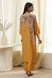 Mustard Yellow Floral Straight Kurta Set image number 4