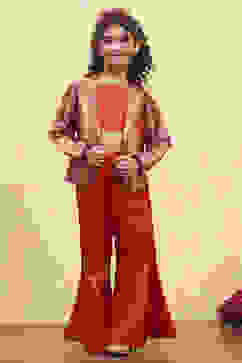 Pink Brocade Yarndyed Fitted 3 Piece Set image number 7