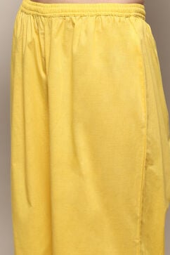 Yellow Cotton Asymmetric Suit Set image number 2