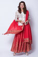 Red Cotton Solid Dupatta image number 0